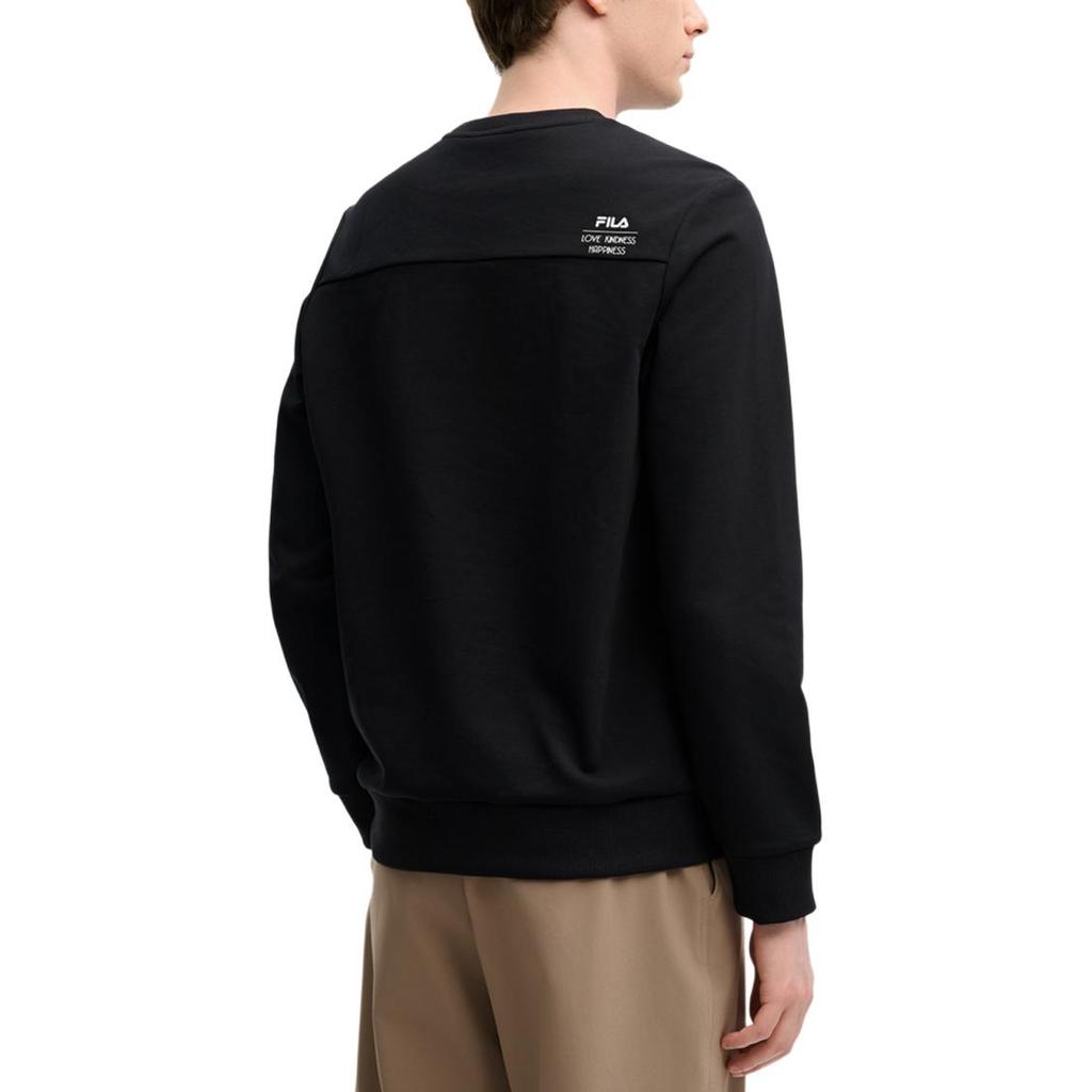 Fila Fashion Simple Knitted Pullover Sweatshirt Men Sweatshirt Black F11M518209FBK