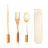 Wooden Chopsticks, Spoon, and Fork Set, Natural Wood, Portable, Bento Chopsticks, Spoon and Fork, Bento Chopsticks, Bento Fork, with Case, Camping Gea