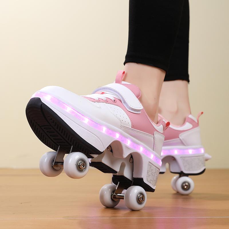 Adult/Kids Roller Roller Shoes Luminous Skating Shoes Kids Glowing Sneakers Luminous Sneakers