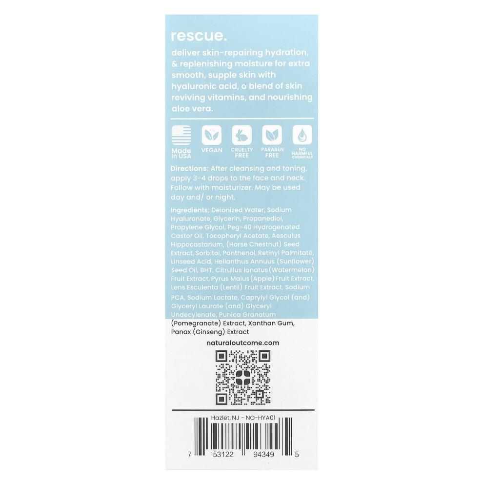 Natural Outcome, Hyaluronic, Rettungs-Reparatur-Serum, Duftstofffrei, 1 oz (30 ml)
