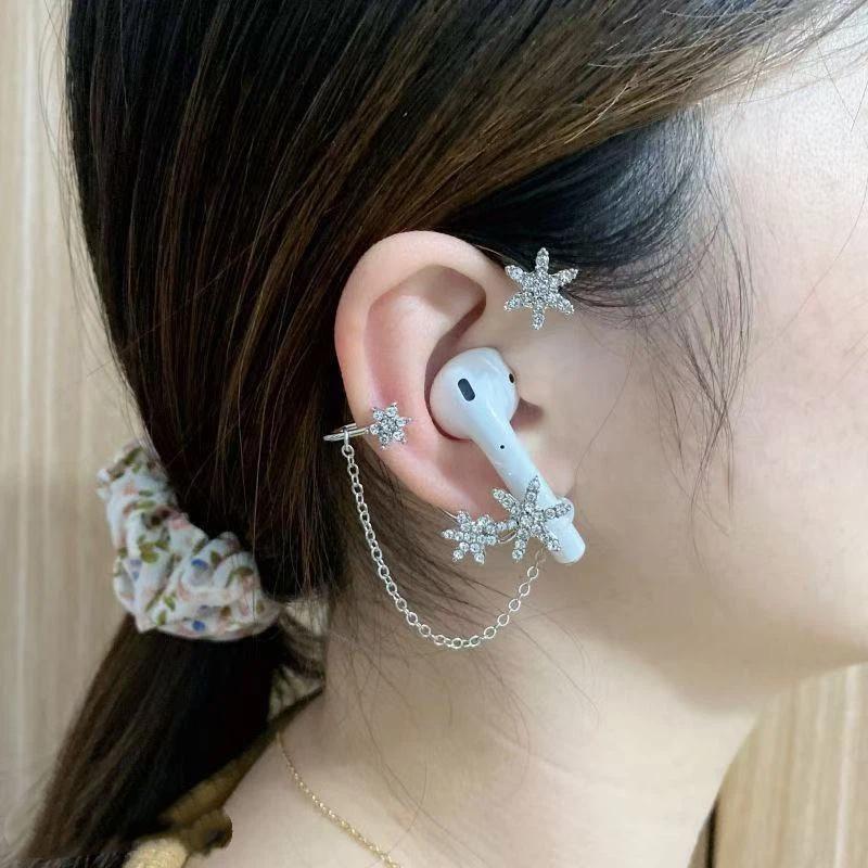 Bling Strass Schmetterling Kopfhörer Lanyard Anti-Verlust Verstellbarer Ohrclip Halter Universell für die meisten kabellosen Ohrhörer Mädchen Geschenke