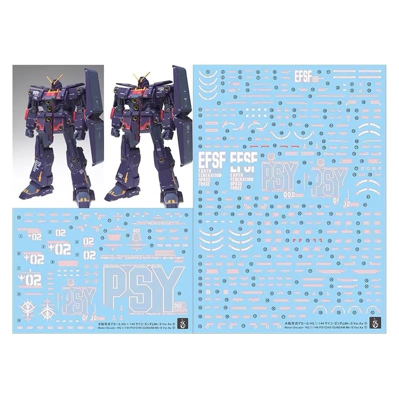

decals for HG RG MG PG RE HiRM robot plastic models HG Psycho Gundam Water-transfer (for 1/144 Mk-II) [Used] сірий колір