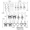 Vintage Heart Butterfly Snake Earrings for Women Goth Darken Punk Skull Retro Silver Color Metal Earring Set Jewelry Accessories