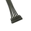PC Server 4pin IDE Molex 1 To 5 SATA 15pin Splitter Hard Drive HDD SSD Power Supply Cable Cord 18AWG