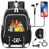 Mochila escolar de gran capacidad con correa para el hombro; set de tres piezas para estuche de lápices de estudiante