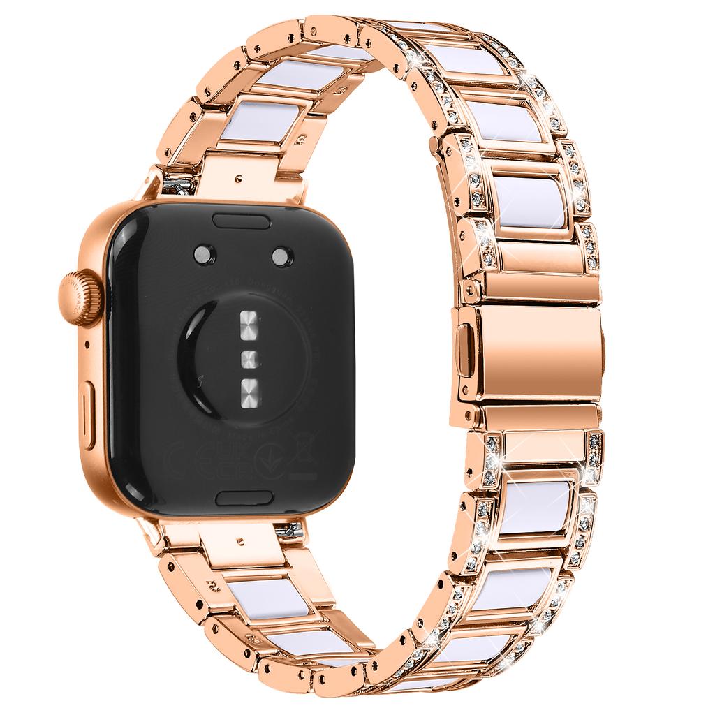 Für Huawei Watch Fit 3 Metalllegierung Uhrenarmband Strasssteine Harz Armband