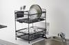 Pearl Metal Dish Drainer Basket, Regular, 2-Tier, Modelier, Black, HC-514