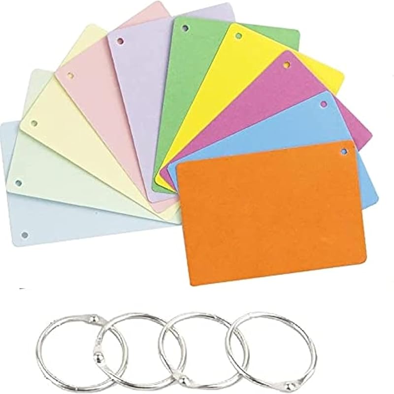 True-Ally Unruled Index Flash Cards - 3X5 Inch, Colored, 150 Cards, 200 Gsm - With Free Binder Rings For Cue Cards, Chea