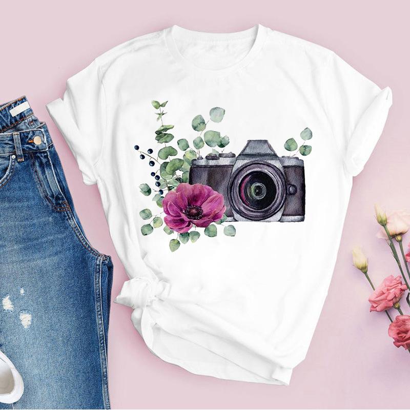Fashion 2025 Women T-Shirt Pink Beautiful Butterfly Graphic Print Female T Shirt Casual Harajuku Short Sleeve Kawaii Ladies Tops