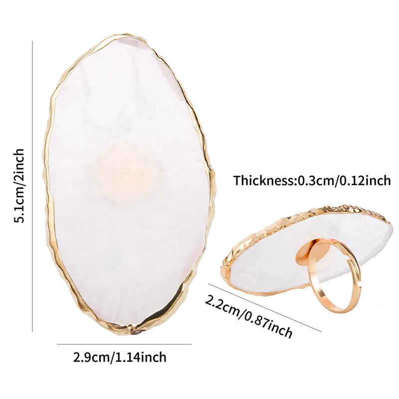 1Pc Resin Stone Nail Polish Palette Finger Ring Plate Nail Art Painting Diy Art