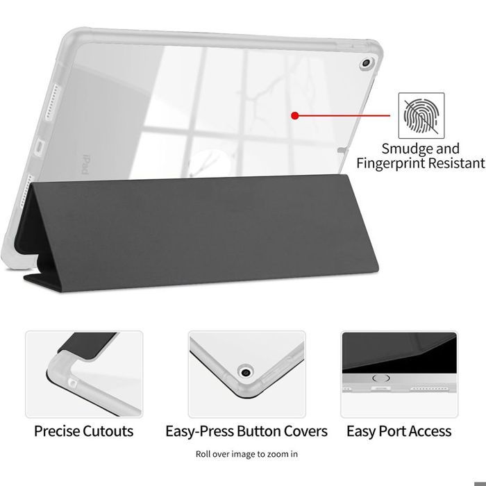 Coque pour iPad Air 3 / Pro 10,5 - Protection Intégrale - Silicone Souple - Noir - Porte-Stylet