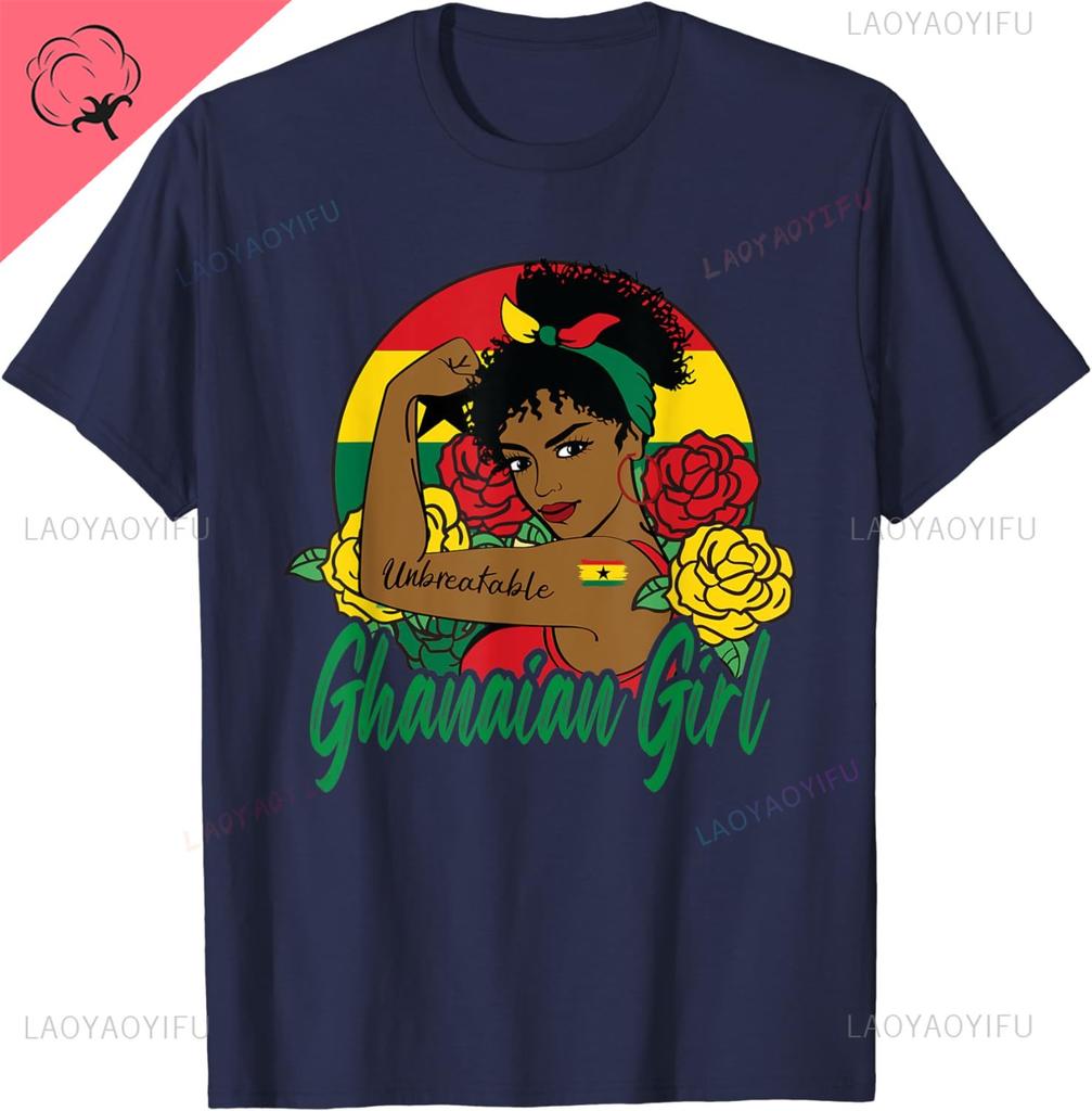 Ghanaian Girl Ghana Woman Ghanaians Flag T-Shirt Flag T Shirts Summer Graphic Cotton Streetwear Birthday Gifts Tee Mens Clothing
