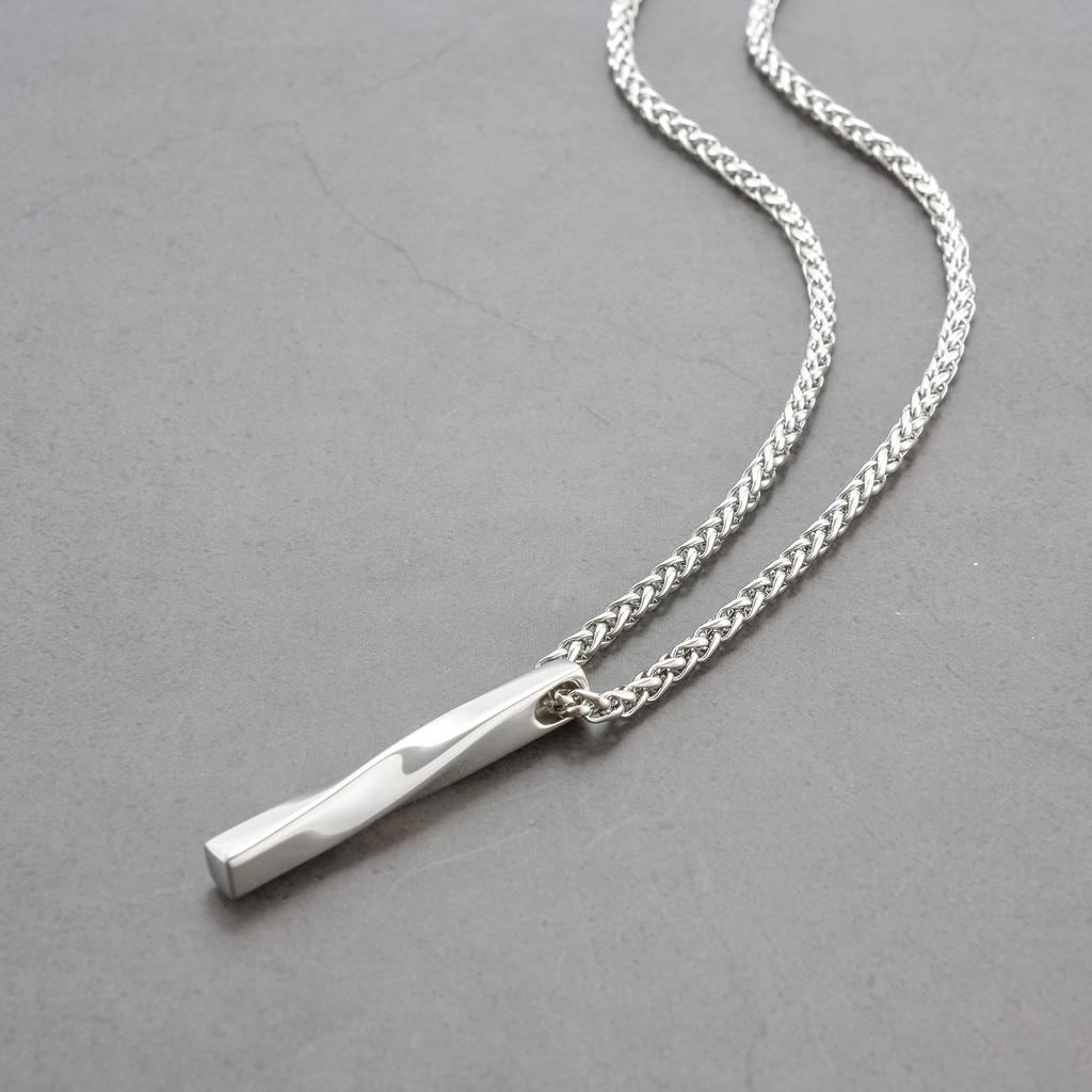 Accessories, Simple Stainless Steel Cylindrical Twisted Pendant Men, Titanium Steel Men's Necklace