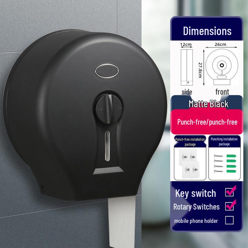 Wall-Mounted Waterproof Jumbo Toilet Paper Holder for Hotel Bathrooms