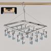 Aluminum Alloy Multi-functional Clothes Drying Rack with Clips for Balcony Storage