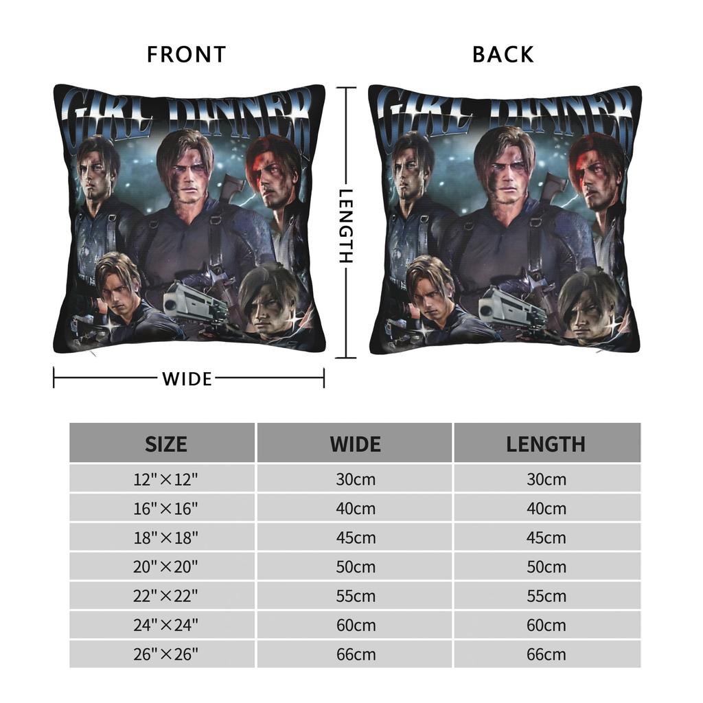Leon Kennedy Girl Dinner Resident Evil Pillow Cover Morden Pillow Case For Sofa Bedroom Home Decor Soft Pillowcases Gift Idea