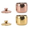 Stainless Steel Gold Seasoning Condiment Pot Spice Salt Sugar Pepper Container Jar Storage Organizer