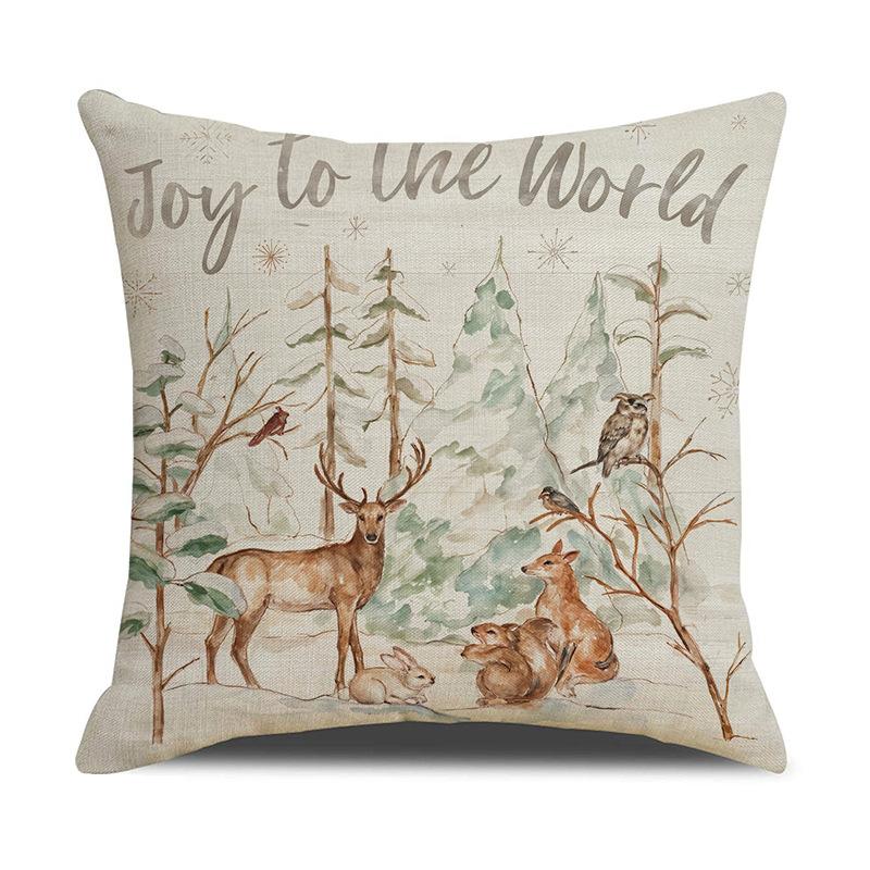 1Pcs Simple Christmas Deer Cushion Pillow Covers For Sofa Couch Decorative Throw Pillow Case Holiday Home Decor Pillowcase