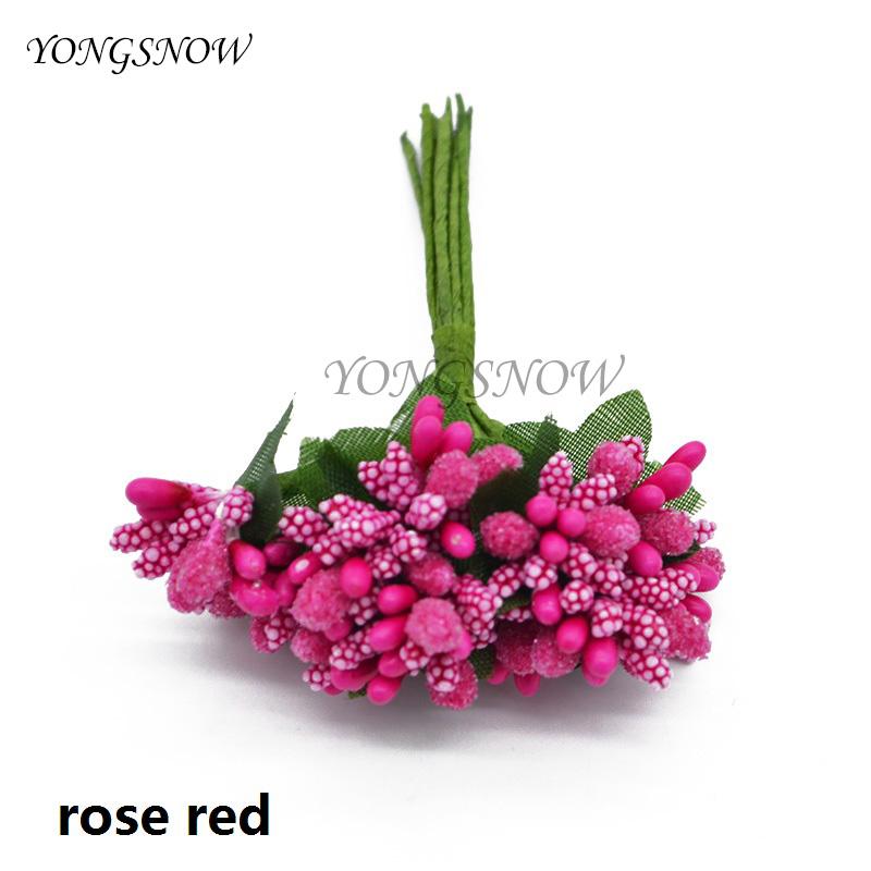 24 Stück/Los Maulbeerblütenstaub Künstliche Blumen Staubfäden / DIY Stempel für Blütenköpfe Hochzeitsfeier Scrapbooking Basteldekoration