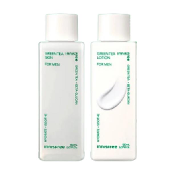 [Innisfree] Green Tea Skin & Lotion For Men 2-Piece Set – Hydrating & Refreshing Care