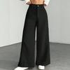 Women's High Waist Wide Leg Pants Loose Fit Elegant Corduroy Trousers Solid Color Casual Work Bottoms