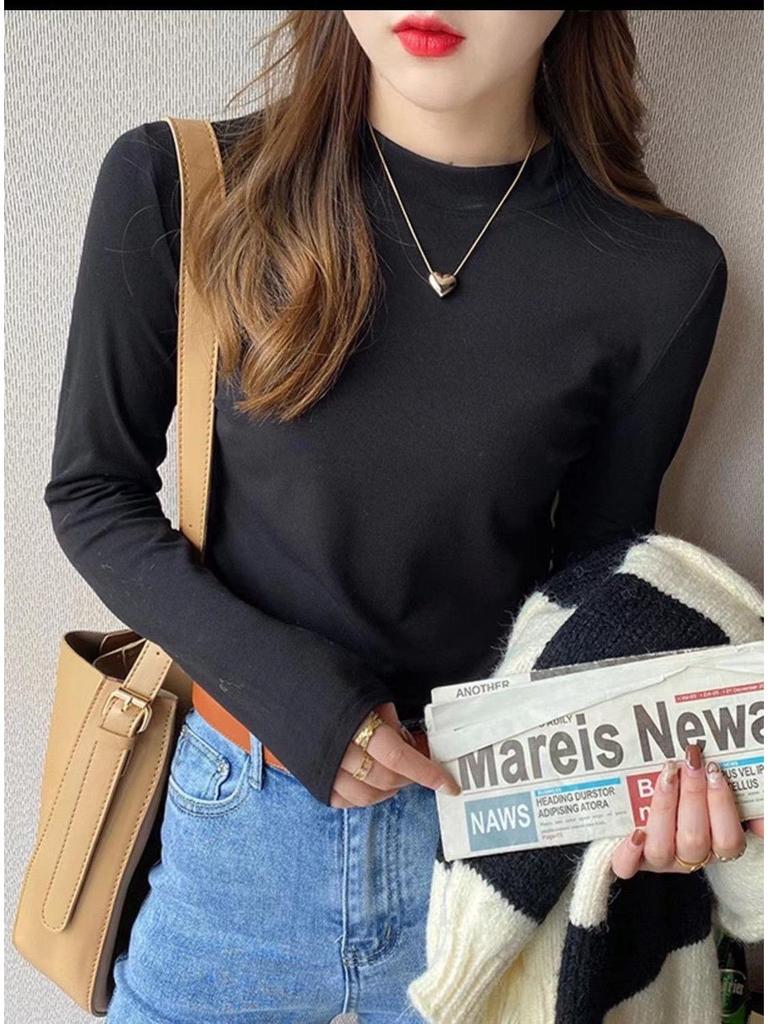 2024 Ancola Red Women’s Slimming Long Sleeve Top - High Quality Spring/Autumn Wear