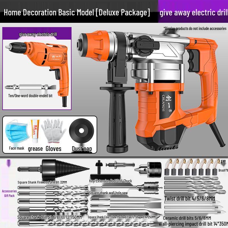 Chuangyi High-Power Multifunctional Electric Hammer and Impact Drill for Wood and Concrete Drilling