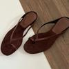 Sheepskin Version~ French Round Head Cover Toe Pinch Sandals Women's Summer Thick Heel Wedge Herringbone Cool Slippers Outside
