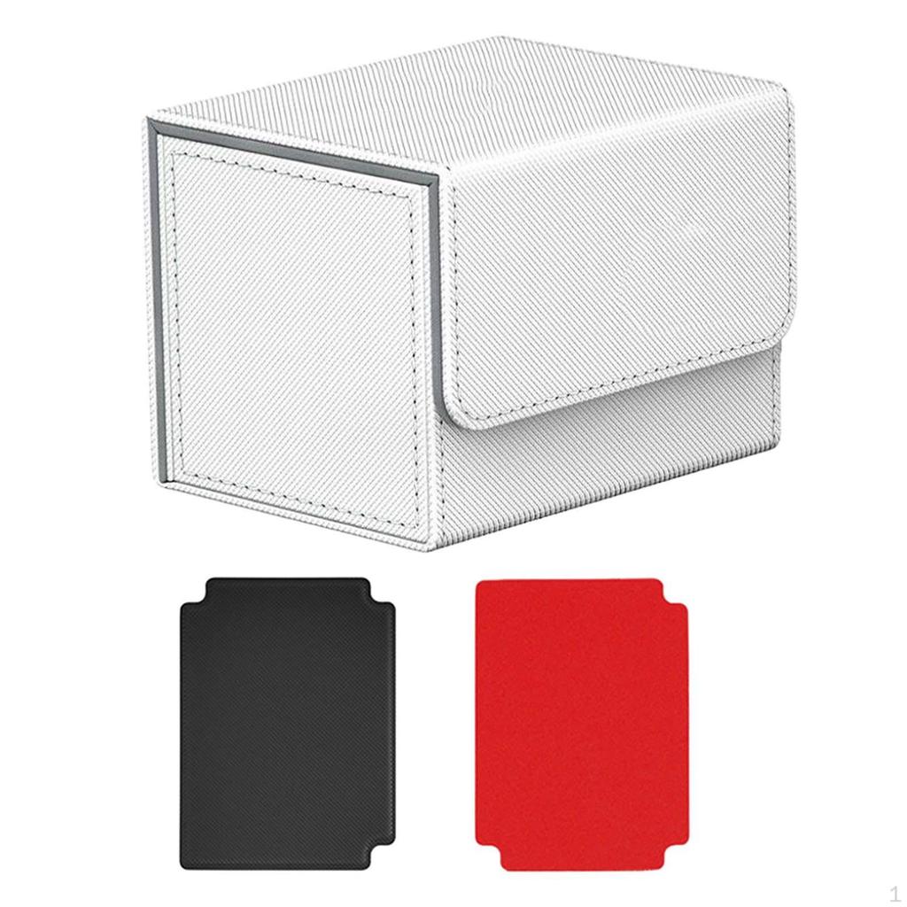 Card Deck Storage Box Protection with 2 Dividers Dice Collectible Game