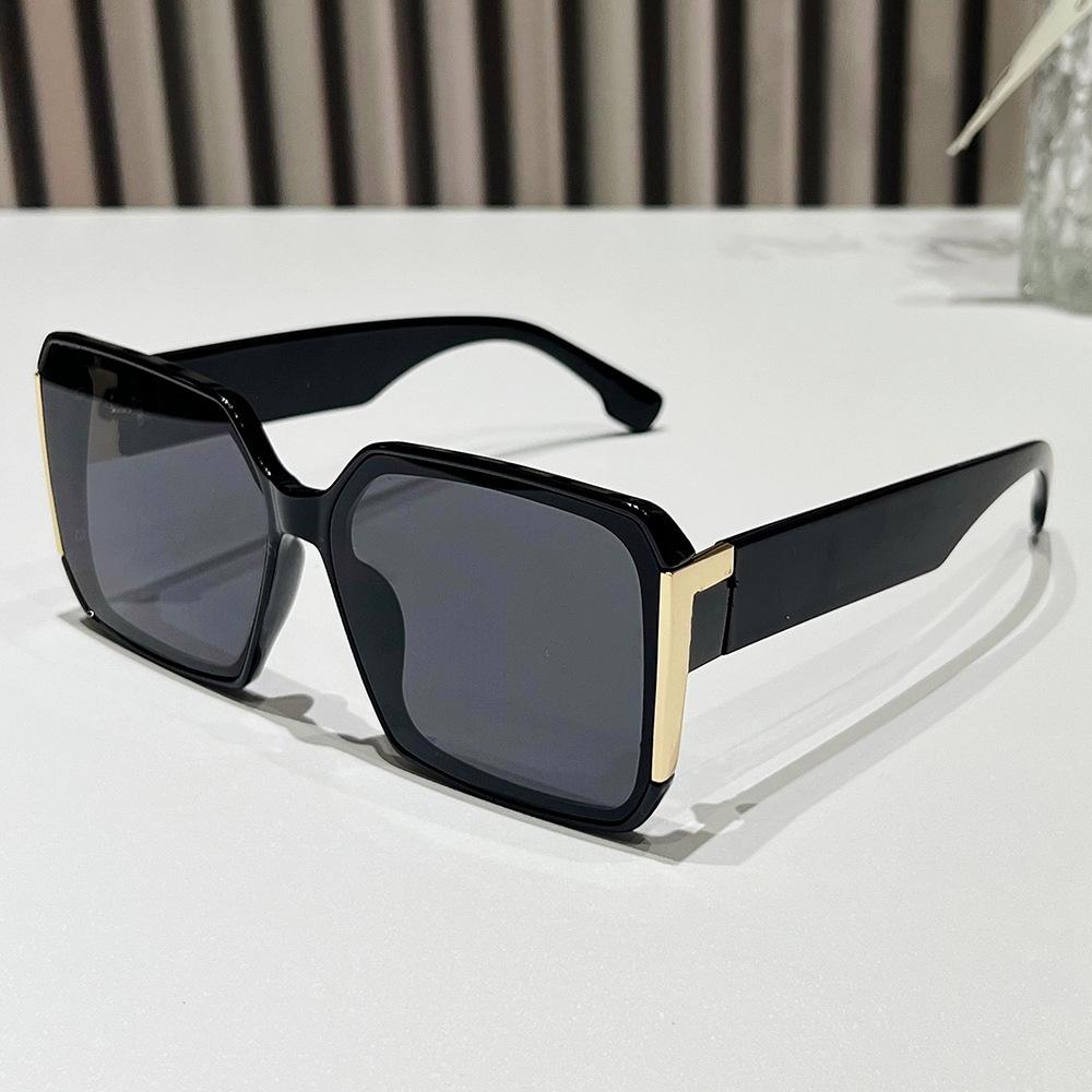 Vintage Geometric Square Sunglasses | Metal Contrast | Face-Flattering for Big Faces | Styling Essential