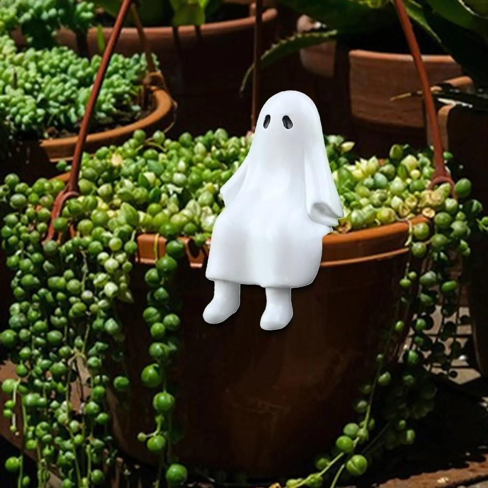 Cartoon Halloween Ghost Figurine Resin Ghost Ornament Ghost Statue  Windowsill Decoration