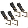 4 Pack Leather Strap Cookware Hanging Rack Hook Camping Outdoor Tools Towels Cups Hooks Hanger