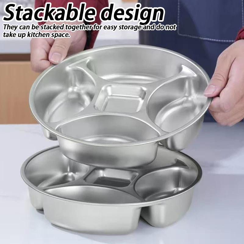 Vassoio Divisorio in Acciaio Inossidabile Cucina Cottura Preparazione Cibo Piatto per Condimenti