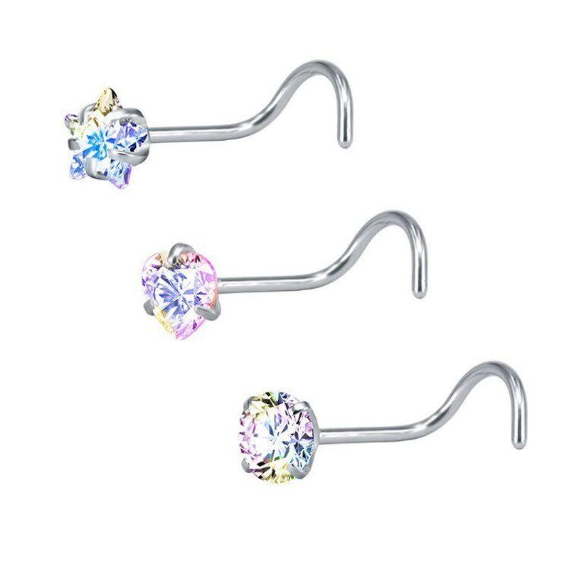 Nose Stud Super Flash Zircon Mini Small Diamond Girl Sexy Nightclub Stylish Fashion Puncture Trendy Cool Man Nose Studs Pin