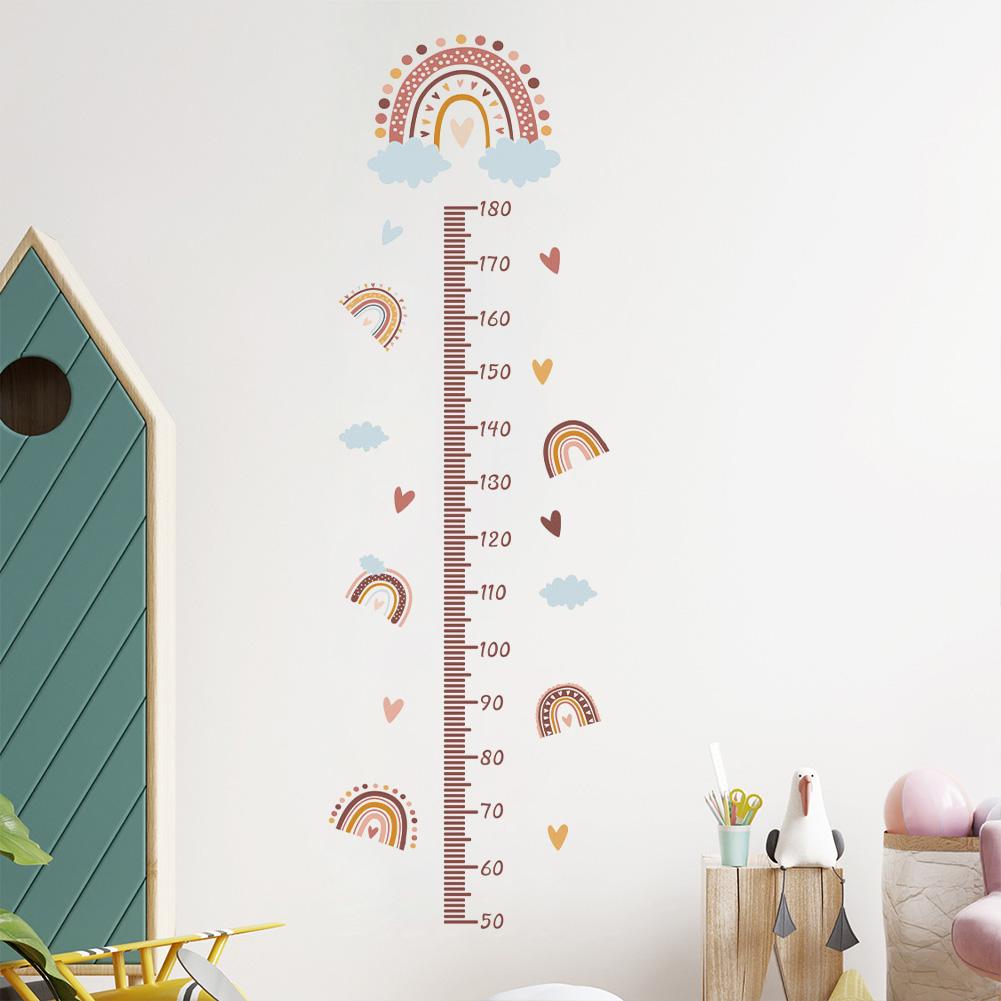 Regenbogen-Wandaufkleber zur Höhenmessung für Kinderzimmer, Messlatte, Wachstumstabelle, Wandaufkleber für Babyzimmer, Dekoration