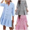 2025 Amazon Independent Station Cross-border European and American Women's Clothing Spring Five-quarter Sleeve Women's Plaid Stand-up Collar Shirt