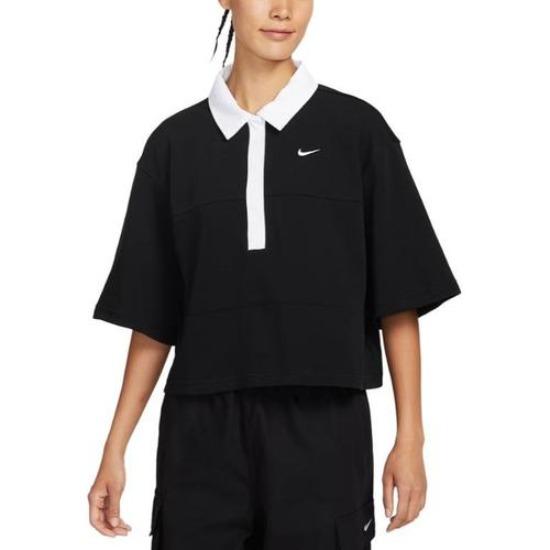 

Nike Спортивный женский топ-поло оверсайз с коротким рукавом IB2154-010 EU L чёрный