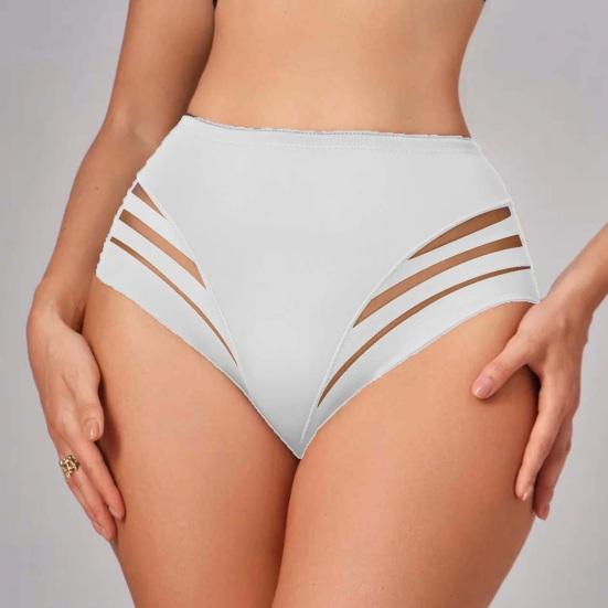 Women Middle Waist Underwear Spring Sheer Sexy Panties Summer Breathable Stretch Tummy Control Ladies Full Coverage