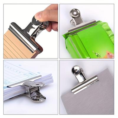 Roestvrijstalen Bulldog Clips, Zware Scharnierende Klemmen, Multifunctionele Zilverkleurige Binder Foto, Thuis, Keuken, Kantoor, Schoolbenodigdheden