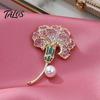 Metal Brooches Carnation Flower Brooch Pin for Women, Luxury Rhinestone Floral Vintage Pins Lapel Pin, Alloy Jewelry Accessory Wedding Party