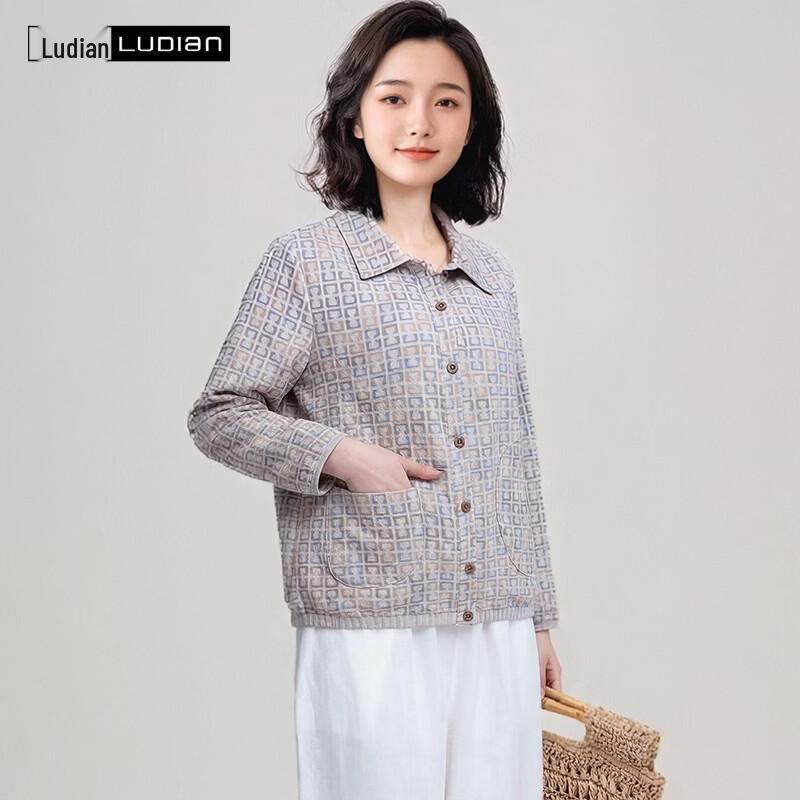 LUDIan Women's Pure Cotton Casual Long Sleeve Shirt
