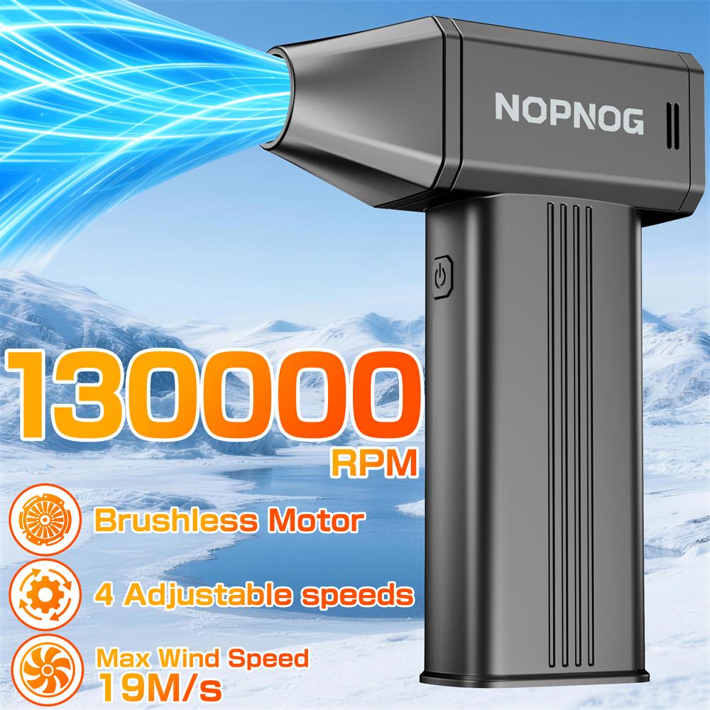 Type-C Charging Portable Car Snow Blowing and Cleaning Tool, 4-speed 130000RPM Electric Air Dust Collector, Turbine Fan Locomotive Accessories