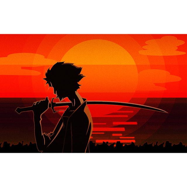 Japanese Sunset Samurai Posters and Prints Abstract Wall Art Picture Bushido Canvas Painting for Living Room Home Artwork Decor No Frame