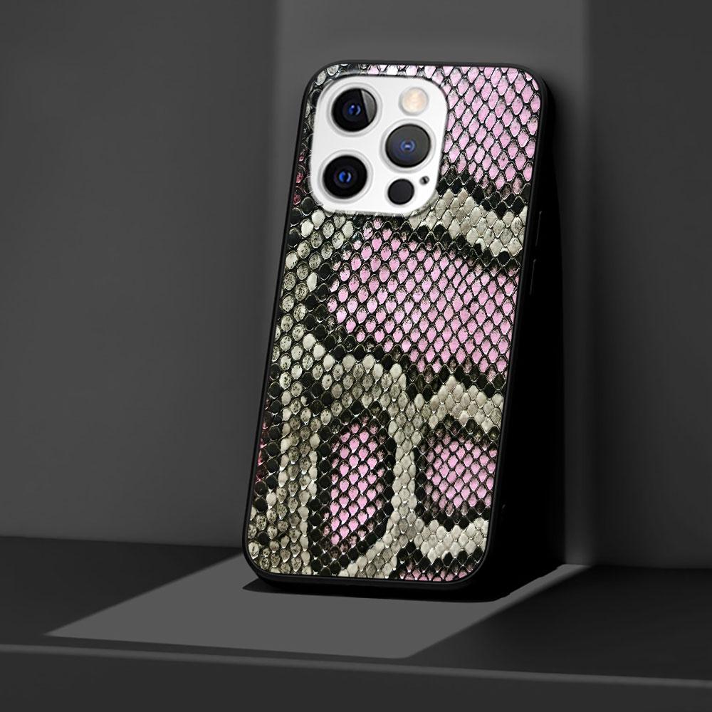 Snake Skin Case for Apple iPhone 14 11 7 SE 2020 8 X XS 13 12 Mini XR 15 Pro Max Silicone Black Soft Phone Cover