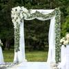 Eucalyptus Garland with White Flowers 4 Packs 5.9Ft Artificial Silver Dollar Eucalyptus Leaves Plant Fake Greenery Hanging Ivy Vines Faux Wreath