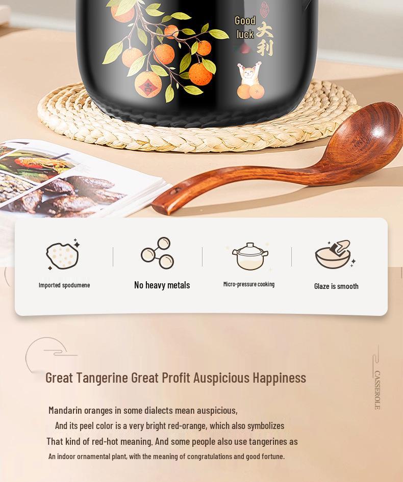 Ceramic Casserole Gift Set: High-Temperature Resistant Soup and Stew Pot for Dry Burning Gas Stoves.