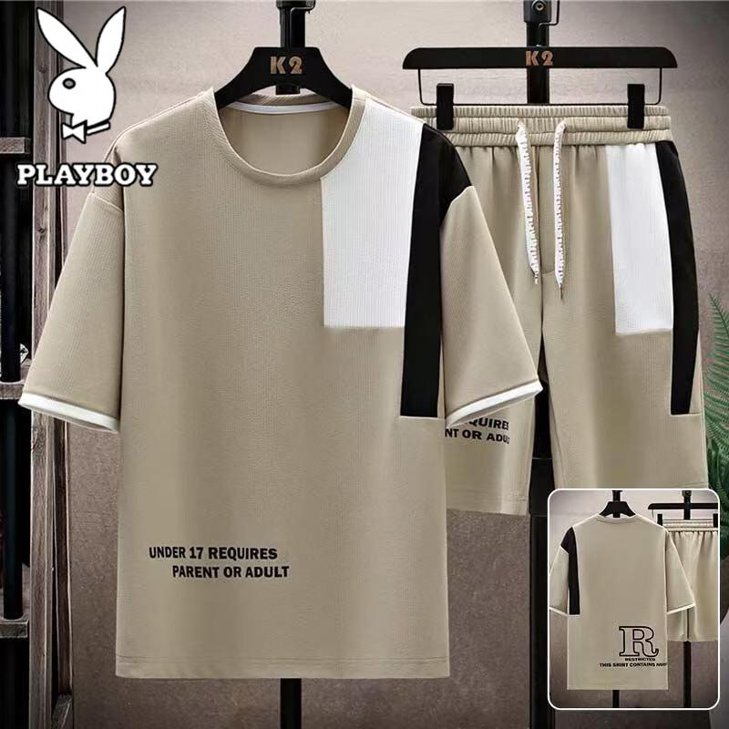 PLAYBOY Men s Summer Casual Top & Shorts Set 2XL