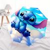 Stitch,Cloud Automatic Folding Umbrella   Simple 8 Rib Design, Bright Cartoon Pattern, Durable Iron Frame, Suitable For Travel, Outdoor, Bea