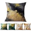 Modern Golden Ink Graffiti Art Sofa Decoration Throw Pillow Case Cotton Linen Gilding Luxury Home Decor Cushion Cover