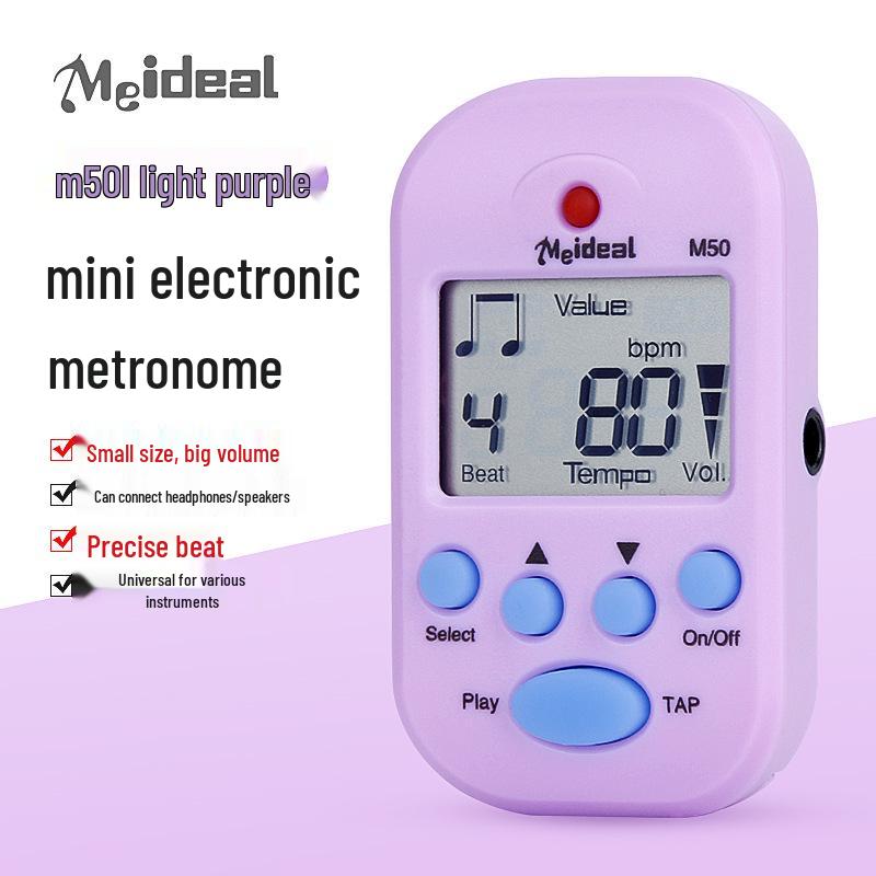 Rechargeable M50 Mini Universal Metronome for Piano, Guitar, Violin, and Guzheng Rhythm.